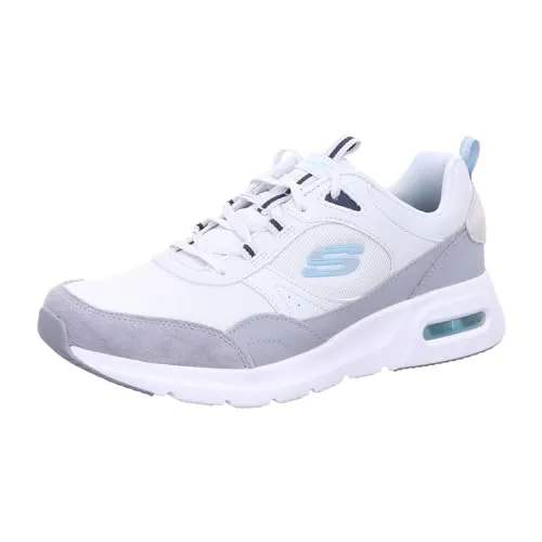 Skechers Damen Skech Air Court Cool Avenue - Bequeme Sneaker in Hellblau - Damen-Sneaker aus hochwertigem Leder und Netzstoff, ideal für Komfort und Stil im Alltag. Perfekt für aktive Frauen!