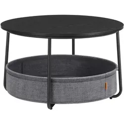Vasagle Couchtisch mit Stoff-Korb Ø 75 cm in grau von VASAGLE