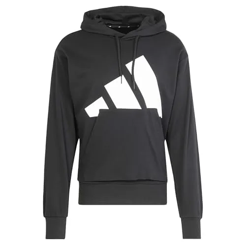 adidas Herren Essentials Big Logo Hoodie, Schwarz/Weiß, M - Herren-Sweatshirt mit regulärer Passform, aus 70% recycelten Materialien, ideal für nachhaltigen Style und Komfort.