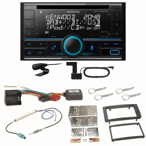 Kenwood DPX-7300DAB Bluetooth Digitalradio Einbauset für T5 2003-2015 Multivan