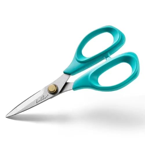 Beaditive Nähschere - 6-Zoll-Edelstahl-Stoffschere - Professionelle Schere Mit Gezackter Klinge - Bequeme Bastelschneider- Und Schneiderschere (Blaugrün)