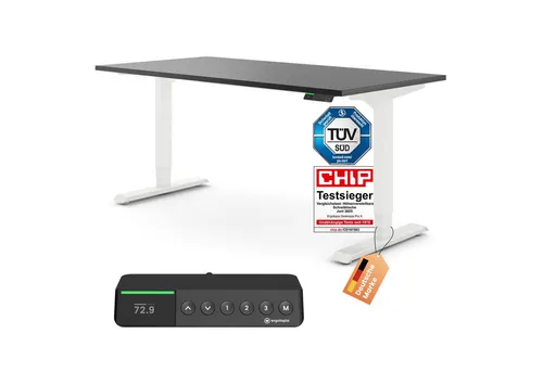 Ergotopia Schreibtisch Desktopia Pro X elektrisch höhenverstellbarer Schreibtisch, elektrisch verstellbarer Bürotisch inkl. edlem OLED-Display