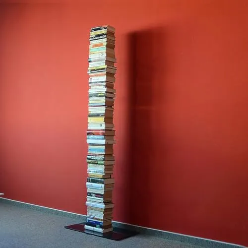 Radius Design booksbaum Single Stand Groß schwarz, 3tlg. - Stilvolles Bücherregal - Bücherregale mit Halterung, Fuß und Einlegeböden, ideal für moderne Wohnräume und platzsparend.