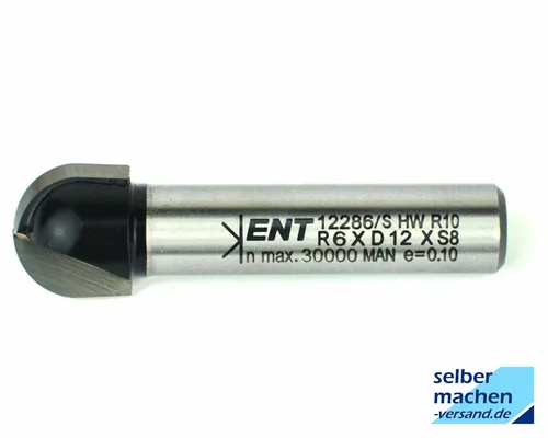Original ENT DURACUT Hohlkehlfräser 12 mm für 8 mm Schaft (12286) - Nutenfräser aus VHM Hartmetall, ideal für präzise Holzarbeiten und langlebige Schnittleistung.