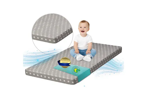 Kindermatratze Babymatratze mit Baumwollbezug, waschbar & rollbar–Allergikergeeignet, Best for Kids, 6 cm hoch