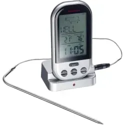 Westmark Digitales Funk-Bratenthermometer - Tragbarer Empfänger mit 30 m Reichweite, großes beleuchtetes Display für präzise Garzustände