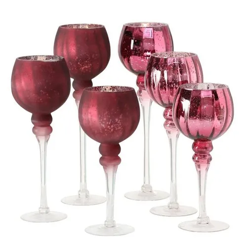 Windlicht Manou Glas Fuchsie in pink von BOLTZE