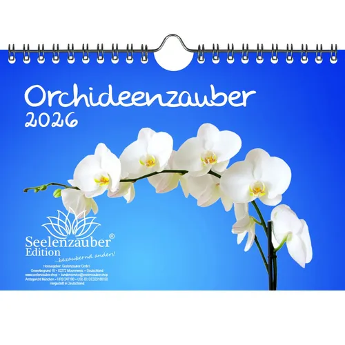 Orchideenzauber DIN A5 Kalender für 2026 Orchideen und Blüten - Seelenzauber