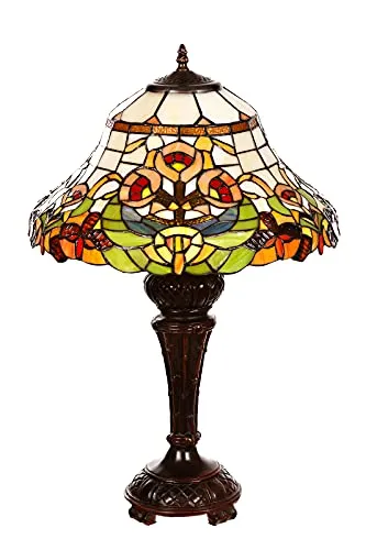 Tiffany-Stil Tischlampe 16 Zoll Libelle & Schmetterling von BIRENDY
