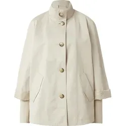 Outdoor-Jacke 8102 BROWN Größe M - Beige - Elegante Cape-Jacke im Relaxed Fit mit Stehkragen und Rippbündchen, ideal für stilvolle Layering-Looks an kühlen Tagen. Hochwertige, elastische Qualität für optimalen Tragekomfort.