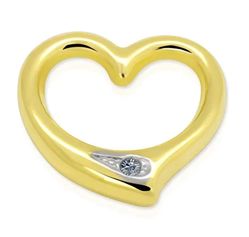 unbekannt Anhänger Herz Gold 585 Diamant 0,005 ct Swinging Heart 14 Karat Gelbgold Brillant Kettenanhänger Ketten Goldschmuck