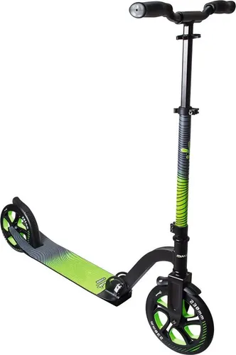 Muuwmi Aluminium Scooter Pro 230 mm - Grün - Roller / Kickboards für Kinder ab 6 Jahren, superleicht mit nur 5,7 kg, optimierter Klappmechanismus und komfortables XXL-Deck für sicheres Fahren.