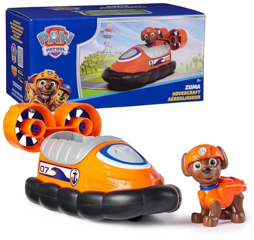 Paw Patrol, Zuma's Hovercraft Spielzeugfahrzeug mit Sammel-Actionfigur, nachhaltig denkendes Kinderspielzeug für Jungen & Mädchen ab 3 Jahren