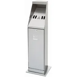 Bartscher Standascher 860002 aus Edelstahl, 5,5 Liter - Aschenbecher für Innen- und Außenbereich, mit 5,5 Liter Fassungsvermögen und abschließbarer Front für einfaches Entleeren. Hochwertiges Edelstahl-Design.