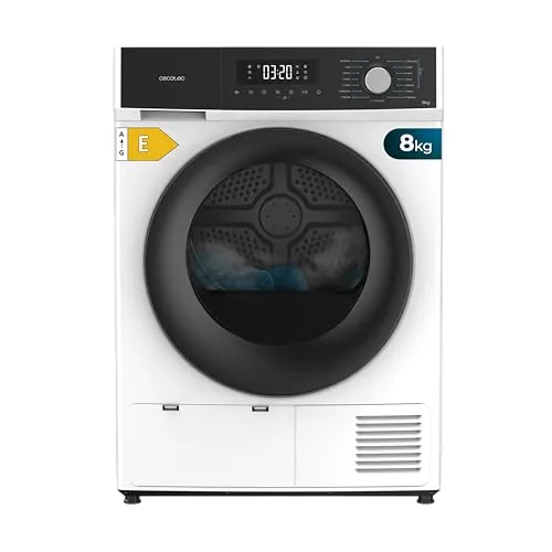 Cecotec Wäschetrockner 8Kg Bolero Dresscode Dry 8330. Entspricht Klasse A++, 15 Programme und Funktionen wie automatisches Trocknen, einfaches Bügeln, bidirektionale Drehung, Weiß