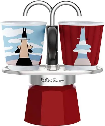 BIALETTI Mini Express Espressokocher rot, 2 Tassen - Zubehör zur Kaffee- u. Teezubereitung, ideal für aromatischen Espresso mit italienischem Flair und aus pflegeleichtem Aluminium.