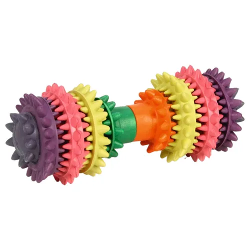 Beeztees Hundespielzeug Hantel Gummi Zahnpflege 14cm mint Minzgeschmack