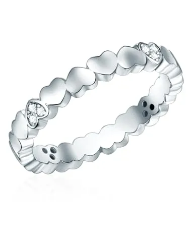 Rafaela Donata Damen-Ring in Herz-Form aus 925/- Sterling Silber - Ringe für Damen, wunderschöner Herzring mit Zirkonia, ideal als Freundschaftsring und kommt in einer eleganten Schmuckbox - perfekt zum Verschenken.