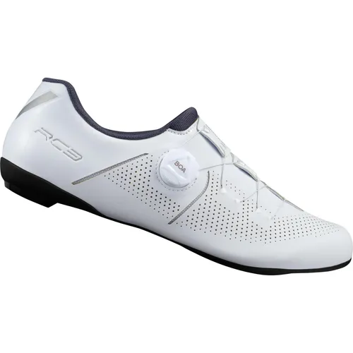 Shimano RC302 Rennradschuhe in Weiß (W01) 39 - Rennradschuhe für Herren & Unisex mit BOA-Einstellsystem und atmungsaktivem Kunstleder für optimalen Komfort und Leistung bei jedem Wetter.