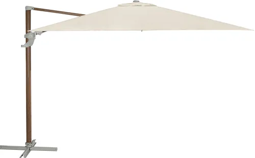 Dehner Sonnenschirm Zypern - Schwenkbar & UV-Schutz 80+ - Hochwertiger Ampelschirm mit elegantem Aluminiumgestell in Holzoptik, 300 x 300 cm für großzügigen Schatten und praktischen Schwenkmechanismus. Ideal für entspannte Stunden auf Ihrer Terrasse.