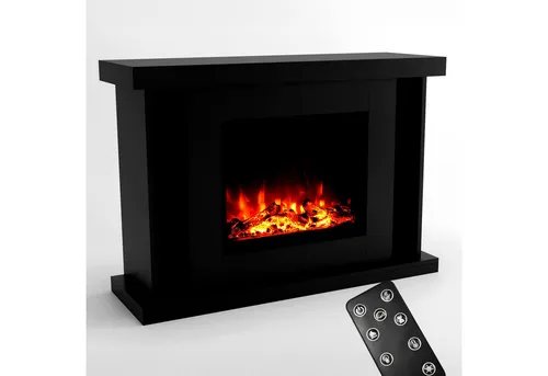 GLOW FIRE Elektrokamin TARVOS mit Heizung - Elektrischer Kamin mit 3-farbigem LED-Feuer und Heizlüfter, ideal für gemütliche Winterabende. Genießen Sie individuelles Flammenspiel und komfortable Steuerung per Fernbedienung.
