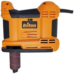 Triton tragbarer oszillierender Spindelschleifer TSPSP 650 - Schleifmaschinen für präzises und kontrolliertes Kantenschleifen, ideal für Möbelbau und Kleinteile. Enthält 4 Schleifhülsen und 4 Gummiwalzen für vielseitige Anwendungen.