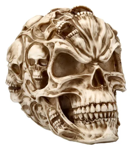 Figuren Shop GmbH Dekofigur Totenkopf - Skull of Skulls - James Ryman Gothic Fantasy Deko - Ein einzigartiger Totenkopf, der aus vielen kleinen schreienden Totenköpfen besteht. Ideal für Gothic-Fans und als auffällige Deko für Ihr Zuhause.