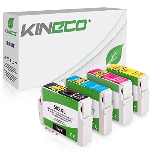 Kineco Set 4 Tintenpatronen kompatibel für Epson 502XL MIT CHIP Expression Home XP5100 XP5105 WF2860 WF2865 XP-5100 XP-5105 Workforce WF-2860DWF WF-2860 WF-2865