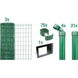 Alberts Fix-Clip Pro Gartenzaun 50 m, Höhe 102 cm - Gartenzäune - Innovativer Zaun im Komplettset mit Werkzeug-freier Clipmontage, ideal für jedes Gelände. Hochwertige Materialien garantieren Langlebigkeit.