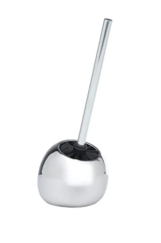 WENKO WC Garnitur POLARIS Chrom - Toilettenbürsten & -halter aus hochwertiger Keramik, modernes Design mit chromfarbener Oberfläche, ideal für stilvolle Badezimmer.