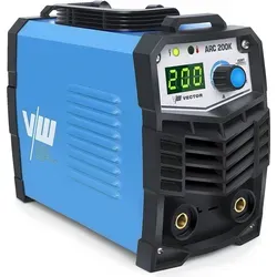 VECTOR WELDING Elektrodenschweißgerät ARC 200K, 200A IGBT - Schweißgeräte: Kompaktes MMA Elektrodenschweißgerät mit Hotstart-Funktion und ArcForce für präzises Schweißen, ideal für Außenanwendungen.