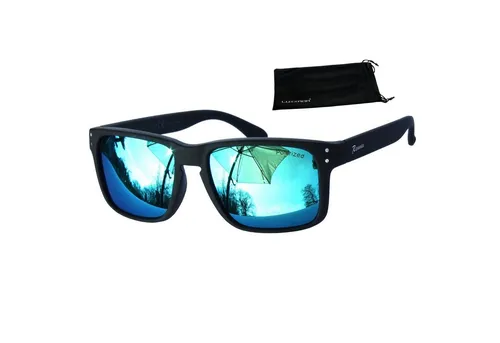 Rennec Herren Sonnenbrille - Polarisiert und Verspiegelt, Türkis - Moderne Herren Sonnenbrille in Türkis mit 100% UV400 Schutz, ideal für Outdoor-Aktivitäten. Leichter Kunststoffrahmen mit Edelstahl Doppelgelenken für optimalen Tragekomfort.