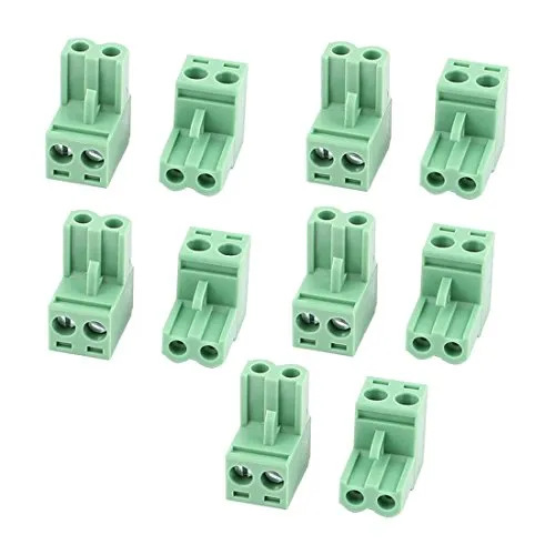 sourcing map 10Stk KF2EDG 5,08mm Pitch 2P Steckbare Klemmenblöcke Stecker