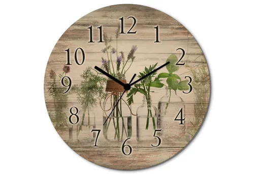 ARTLAND Wanddeko Wanduhr Holz Quarzuhr lautlos Ø 30 cm - Wanduhren - Geräuschloses Uhrwerk für entspannte Räume, ideal für Schlafzimmer und Wohnzimmer. Hergestellt aus Naturholz, Made in Germany.