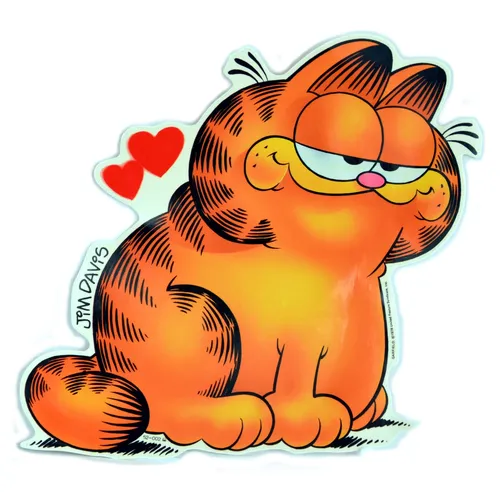 Durchsichtiger Garfield LIEBE HMHHHMMM Aufkleber WC Deckel Wandtattoo 25 cm