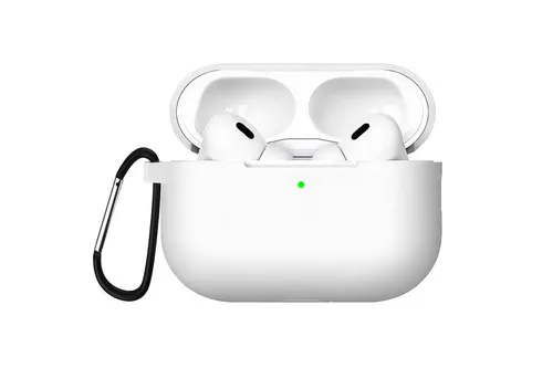 CoolGadget Kopfhörer-Schutzhülle Basic Silikon Hülle für AirPods Pro 2 Schutzhülle mit Karabiner, Soft Touch Case, stoßfest, rutschfest, 360° Schutz, kabellos ladbar