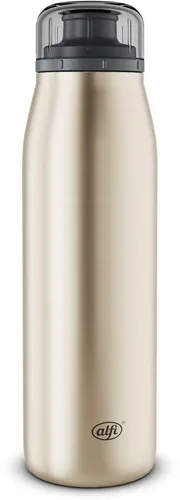 Alfi Isolierflasche ISO Bottle 0,35 L - Champagner Metall - Thermobehälter aus rostfreiem Metall, doppelwandig und 100% dicht. Ideal für Kaffee & Tee, hält Getränke kalt oder warm!