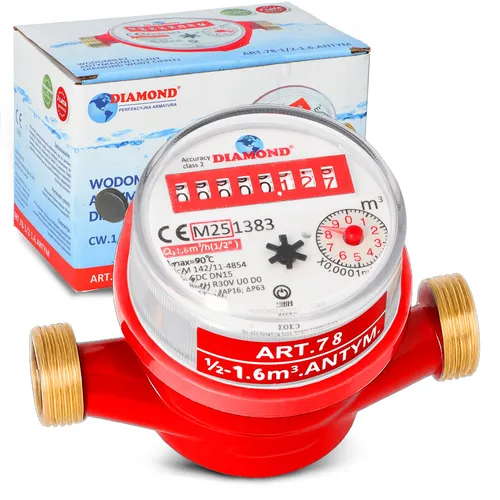 Wasserzähler Warm 1/2'' 1,6 m³/h