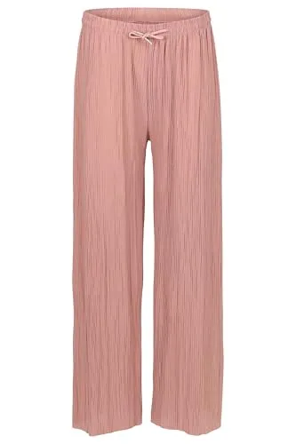 Easy Young Fashion Damen Sommerhose - Plisseehose in Altrosa - Damen-Hosen: Elegante und figurfreundliche Plisseehose aus weich fließendem Stoff, ideal für Sommer, Büro oder Urlaub. Elastischer Bund für maximalen Komfort und vielseitige Stylingmöglichkeiten.