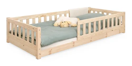 Ehrenkind Kinderbett - Hochwertiges Bodenbett aus Kiefernholz mit Rausfallschutz - Betten für Kinder, aus FSC® zertifiziertem Kiefernholz, sicher und stabil, ideal für ein kindgerechtes Schlafumfeld.