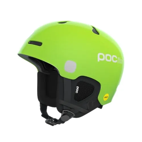 POC Pocito Auric Cut Mips Skihelm für Kinder in fluoreszierendem Gelb/Grün - Kinder Skihelme mit Mips Evolve Rotationsaufprallschutz und RECCO-Reflektor für optimale Sicherheit. Vollständig einstellbare Belüftung und abnehmbare Ohrpolster sorgen für hohen Tragekomfort.