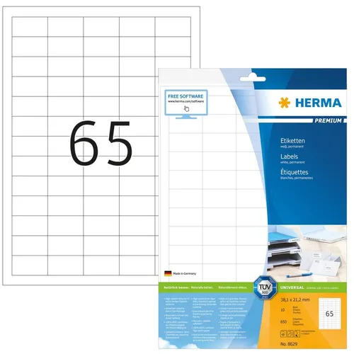 HERMA Universal Etiketten PREMIUM 38,1 x 21,2 mm weiß 650 Etiketten