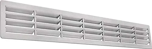 Sockelsichtschutzgitter 550 x 80 mm Edelstahl - Abzüge, Gitter & Belüftungen - Hochwertiges, matt gebürstetes Edelstahl mit 1,5mm Materialstärke, ideal für effektive Belüftung und ansprechende Optik.