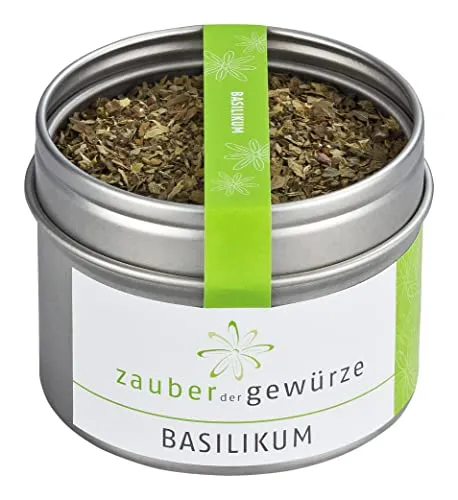 Zauber der Gewürze Basilikum, schonend getrocknet und gerebelt - beste Qualität, besonders aromatisch, in wiederverschließbarer Aroma-Dose, 15 g