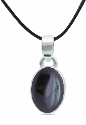 mantraroma Kettenanhänger 925 Silber Onyx - Eleganter Damen Schmuck - Ketten für Damen, handgefertigter 925 Sterlingsilber-Anhänger mit einzigartigem Onyx, perfekt als Geschenk für besondere Anlässe.