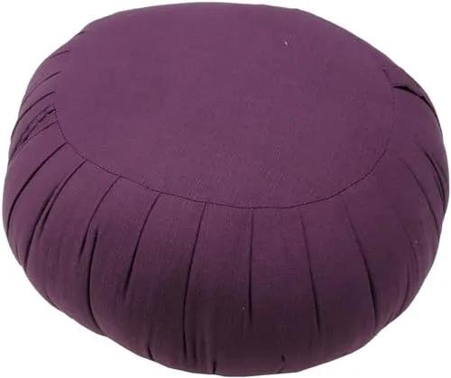 GURU SHOP Rundes Einfarbiges Meditationskissen - Lila, 20x35x35 cm - Bequemes Meditationskissen mit stabiler Kapokfüllung für optimalen Halt. Ideal für alle, die gerne auf dem Boden sitzen. Mit praktischer Trageschlaufe und robustem Baumwollbezug.