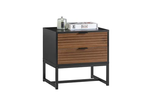 SoBuy Nachttisch FBT156-BR mit 2 Schubladen - Platzsparender Nachttisch, ideal für schmale Ecken. Langlebig und robust, perfekt für persönliche Gegenstände und Dekoration.