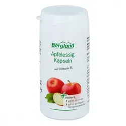 Apfelessig Kapseln Bergland - Diät Nahrungsergänzung mit 498,6 mg Apfelessig-Pulver und Vitamin B6 zur Unterstützung des Wohlbefindens und gesunder Haut.