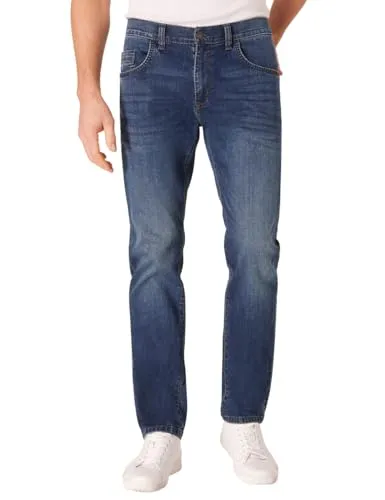PIONEER AUTHENTIC JEANS Herren Jeans Rando | Regular Fit Dark Blue Denim - Regular Fit Herren Jeans aus hochwertigem MEGAFLEX-Stretch-Denim für hohen Tragekomfort. Ideal für den täglichen Einsatz mit unifarbenem Design und robustem Stoffgewicht.