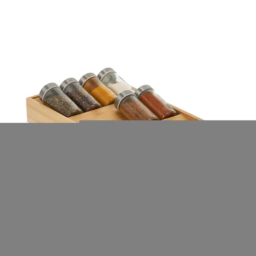 Gewürzregal Schublade 3 Fächer aus Bambus